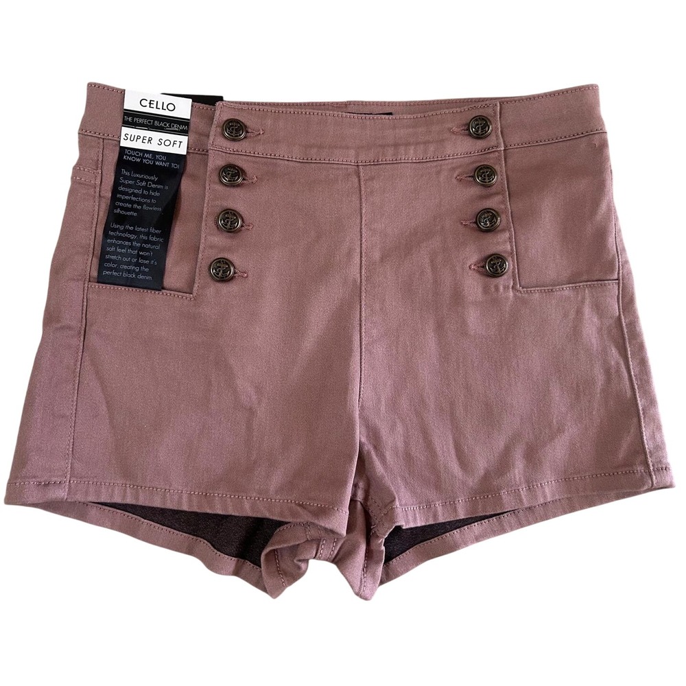 Cello Jeans Shorts Women Medium Mauve NEW Sailor Button Super Soft WP42077